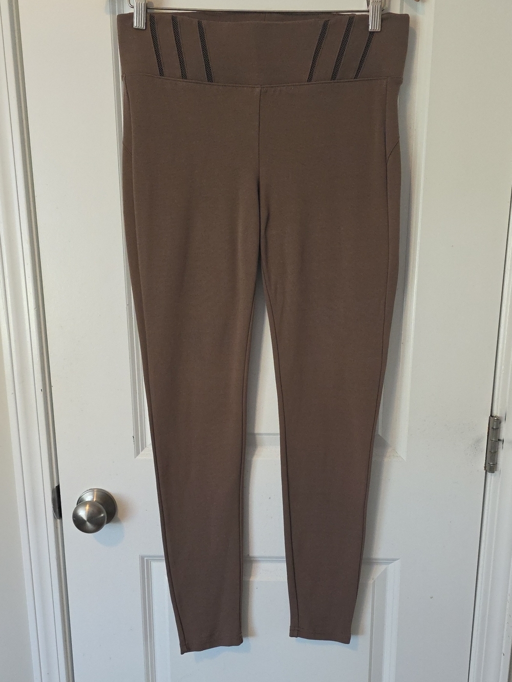 New Directions Mesh Waist Stretch Knit Leggings